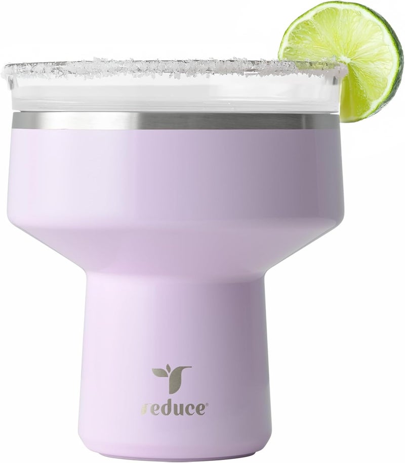 Reduce Saltini 16 oz Cocktail Tumbler - Insulated Margarita Tumbler with Lid - Keeps Drinks Cold for 10 Hours - 360 Sippable Martini Glass Alternative - Shatterproof, Perfect for Parties - Lilac Bud - Image 1